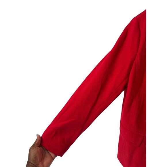 Talbots Blazer Red Mandarin Collar Office Work Business Button Front Size 14 - Picture 7 of 12